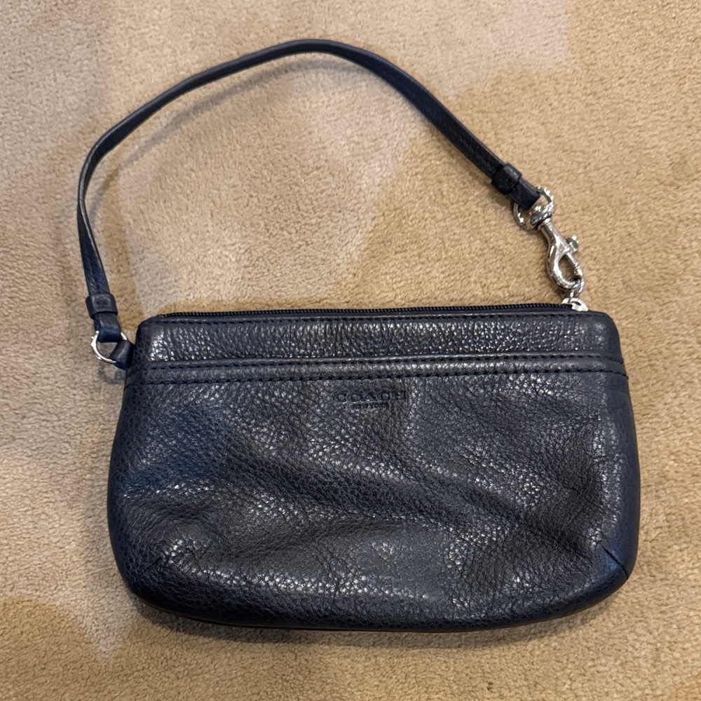 Coach Black Leather Wristlet
